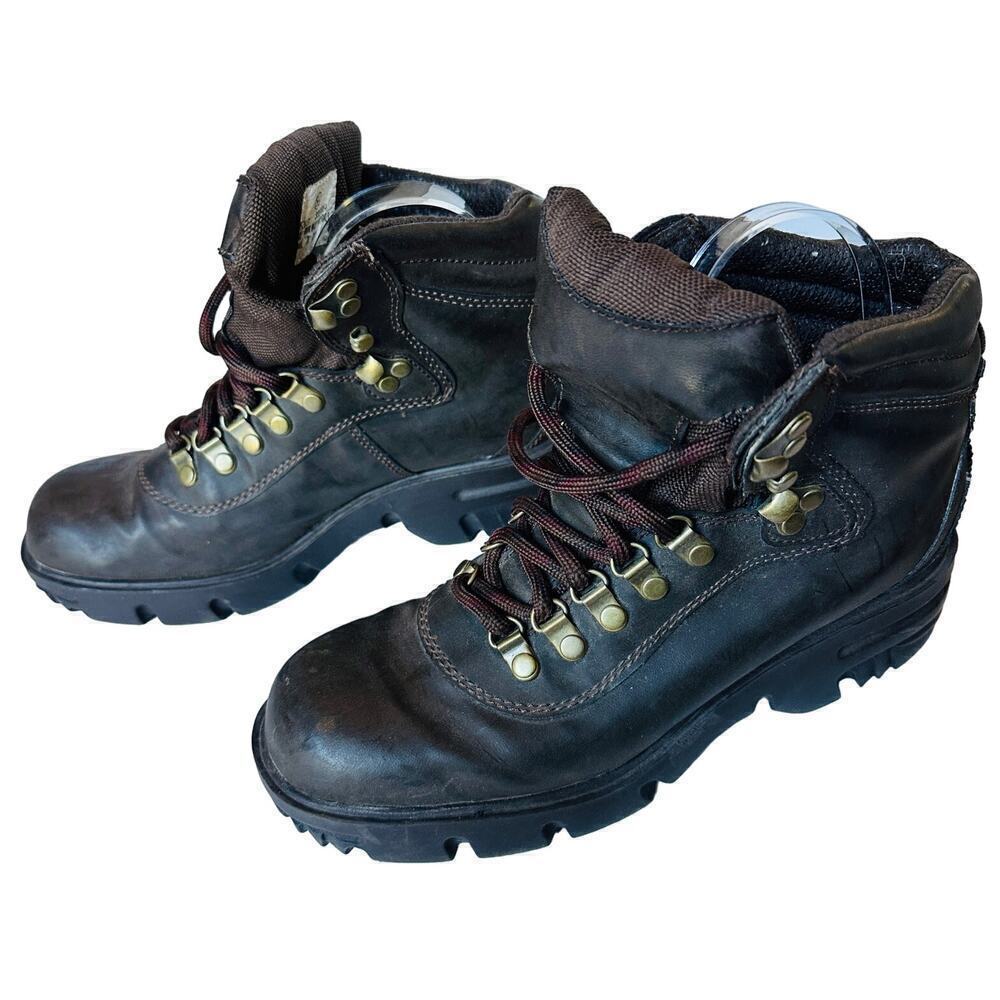 No Boundaries Size 8.5 Kylie Brown Lace Up Boots Solid Bikercore Moto Vintage